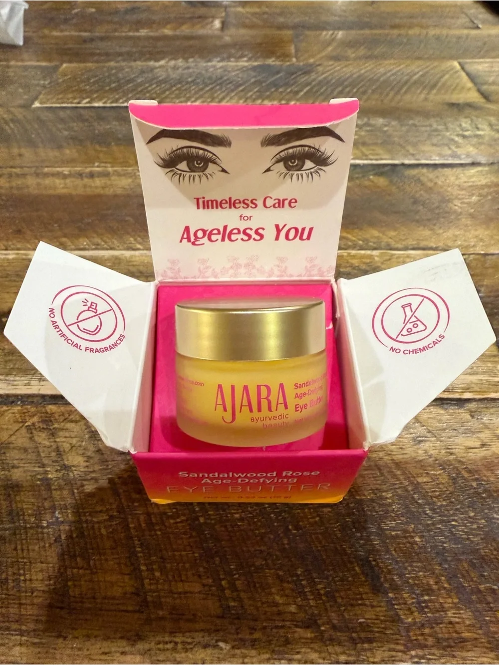 New AJARA Sandalwood Rose Eye Butter Anti-Ageing Eye Cream USA Made 100% Natural